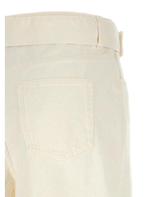 Twinset White Belted Wide-Leg Jeans