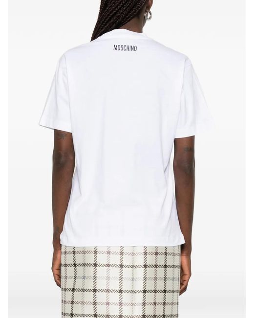 Moschino Yellow Graphic Print Short Sleeve Top