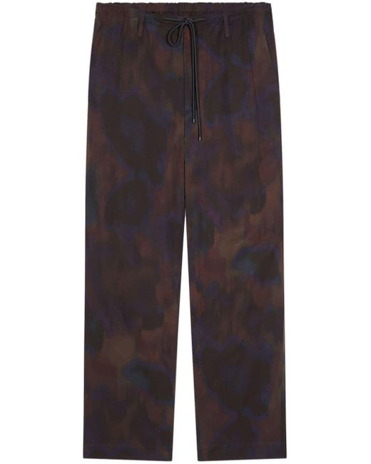 Dries Van Noten Blue Overdyed Loose-fit Trousers for men