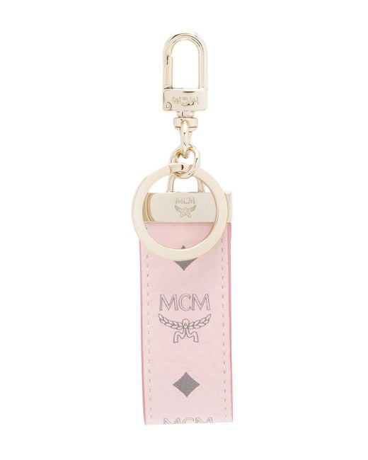 MCM Pink Schlüsselanhänger mit Monogramm
