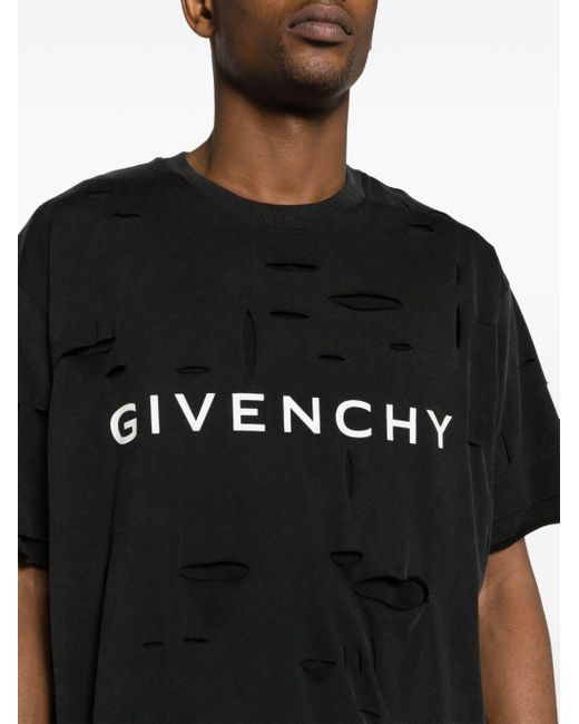 T-shirt à logo imprimé Givenchy pour homme en coloris Black