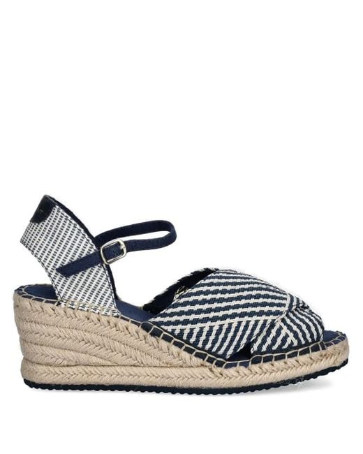 Gant Blue 60Mm Striped Wedge Pumps