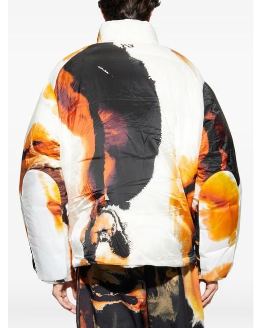 Y-3 Steppjacke mit Print in Metallic für Herren