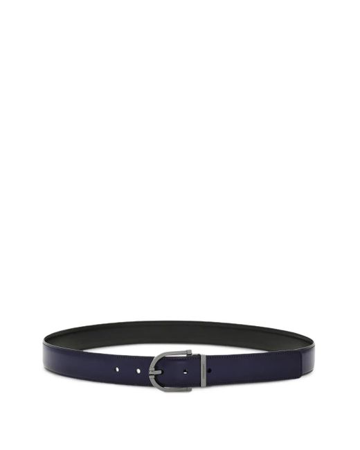 Ferragamo White Reversible Leather Belt for men