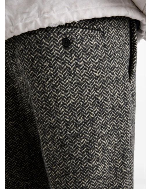 Prada Gray Belted Slim Fit Trousers for men