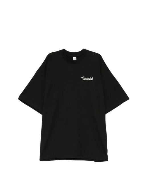 CAVENDISH® Black Logo-Embroidered T-Shirt for men