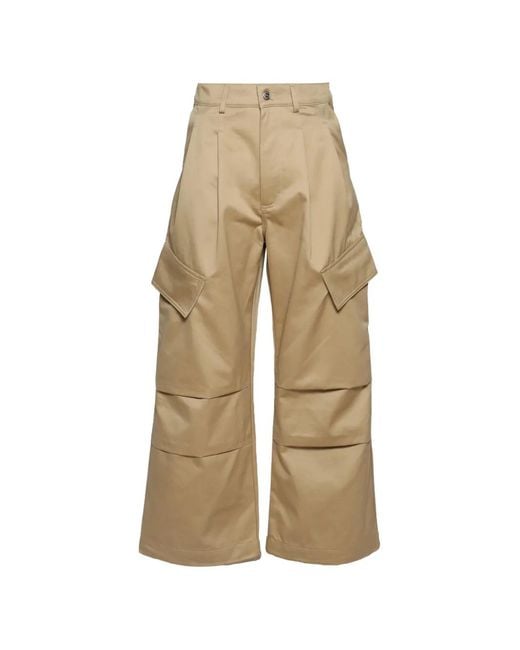 NAHMIAS Natural Oversized Cargo Trousers for men