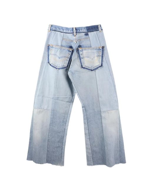 READYMADE Blue Patchwork Distressed Jeans for men