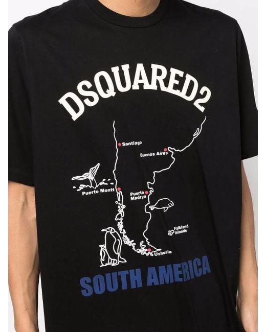 DSquared² Black Logo-Print Short-Sleeve T-Shirt for men