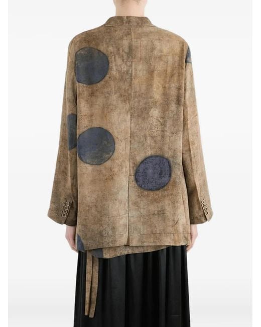Uma Wang White Polka-Dot Wrap Jacket