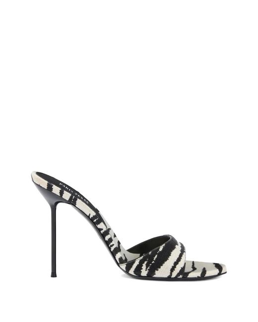 Paris Texas White Lidia Zebra-Print Sandals