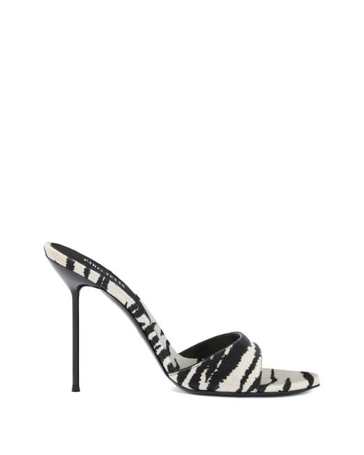 Paris Texas White Lidia Zebra-Print Sandals