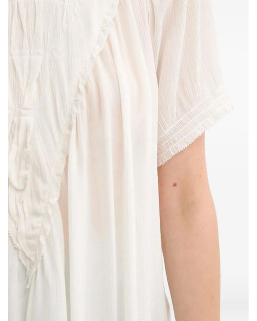 Munthe Blue Perilla Ruffled Top