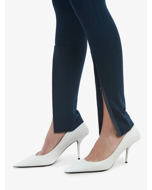 Wardrobe NYC Blue Front Ankle-Zip Leggings