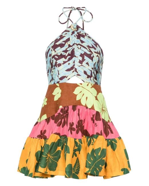 ALÉMAIS Poppy Spliced Mini-Jurk in het White