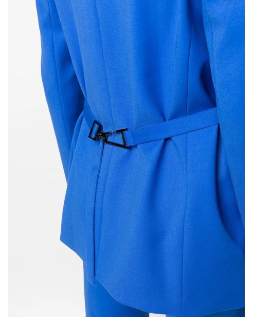 Patrizia Pepe Blue Two-Button Flannel Blazer