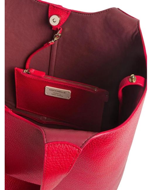 Coccinelle Red Large C-Easy Tote Bag