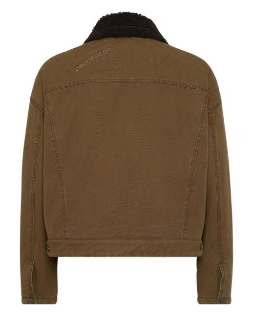 DSquared² Brown Logo-Embroidered Jacket for men