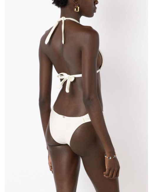 Adriana Degreas White Triangle-shape Halterneck Bikini