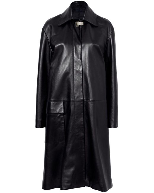 Proenza Schouler Black Billie Lacquered Leather Coat