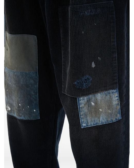 Pantalones anchos con diseño patchwork AFTERMATHS de hombre de color Blue