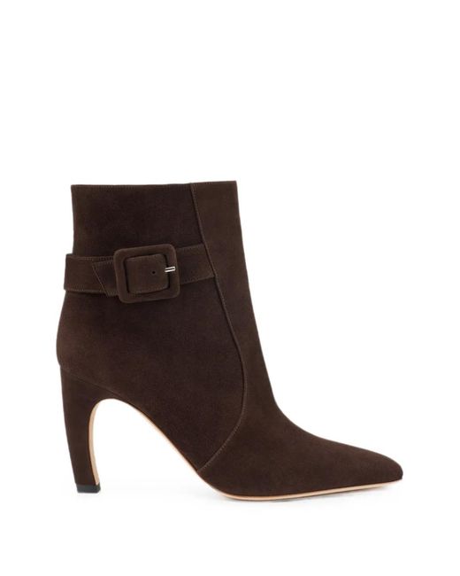 Malone Souliers Brown Rowan Buckle-Strap Ankle Boots