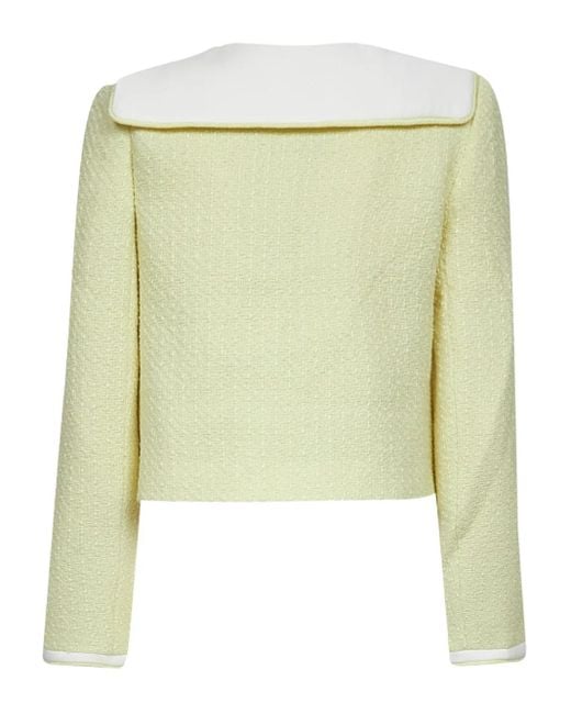 Self-Portrait Green Single-Breasted Bouclé Jacket