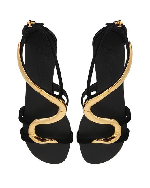 Giuseppe Zanotti Venere Flat Sandals in Black |