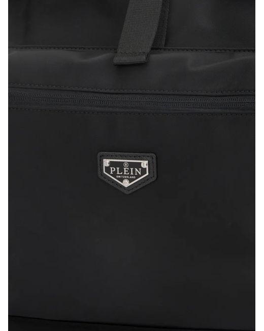 メンズ Philipp Plein ロゴプレート バックパック Black