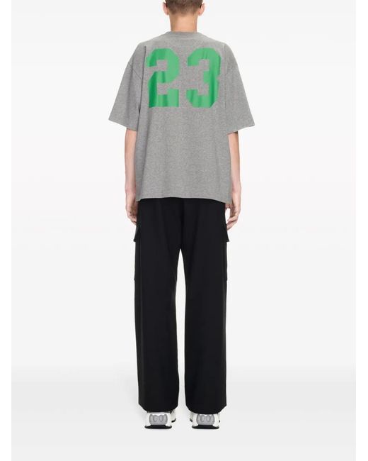 Off-White c/o Virgil Abloh Gray Printed Cotton-Jersey T-Shirt for men