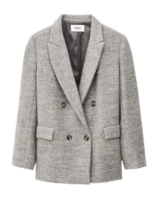Chaqueta Waro Con Doble Botonadura Ba&sh de color Gray