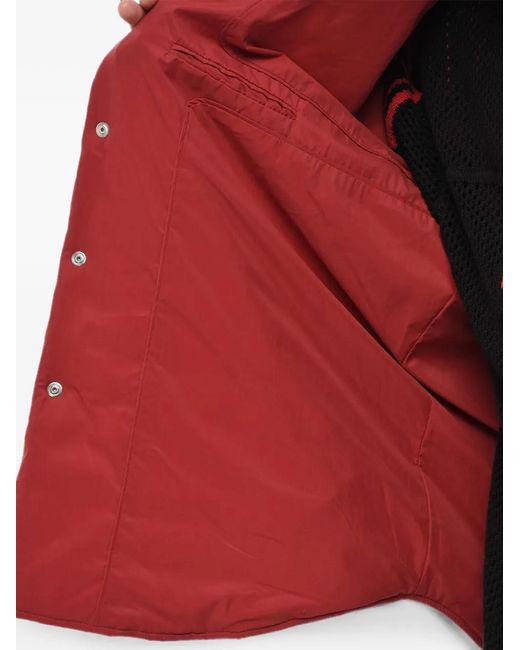 Off-White c/o Virgil Abloh Red Quilted Logo-Patch Jacket for men