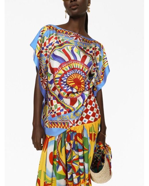 Blusa con stampa astratta di Dolce & Gabbana in Multicolor