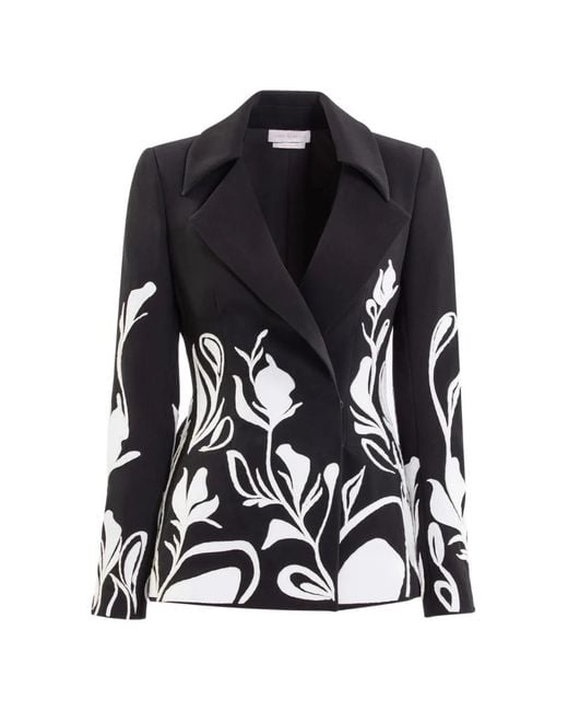 Saiid Kobeisy Black Laser Cut Tailored Suit