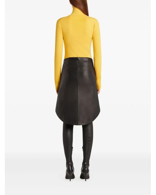 Courreges Yellow High-Neck Long-Sleeve T-Shirt