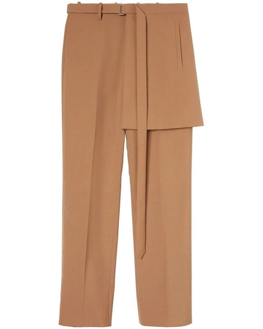 Off-White c/o Virgil Abloh Brown Apron-Detail Tailored Trousers for men