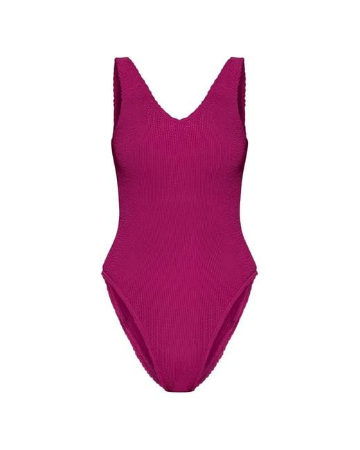 BOUND Purple Mara Crinkle-Effect Swimsuit