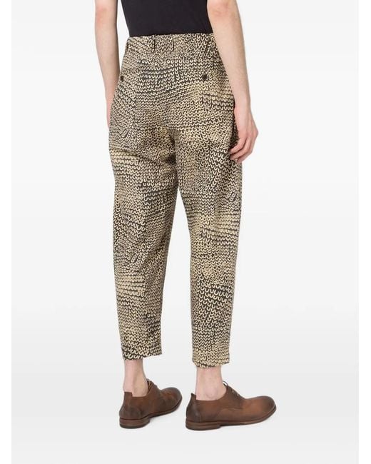 Uma Wang Gray Drawstring Cropped Trousers for men