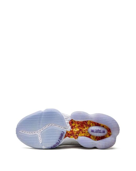 Nike White Lebron Xix Low "Magic Fruity Pebbles" Sneakers