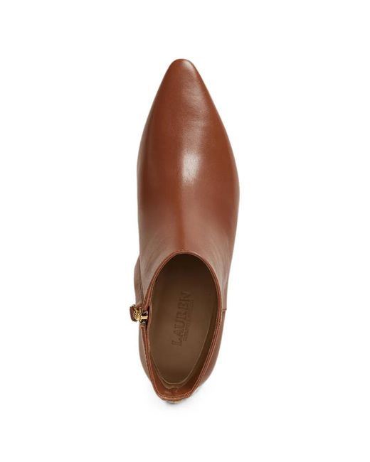 Ralph Lauren Brown Francesca Pointed-Toe Ankle Boots