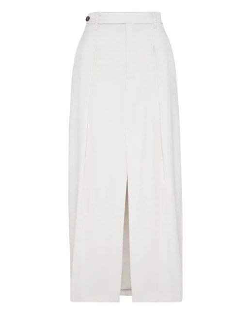 Falda larga con abertura frontal Brunello Cucinelli de color White