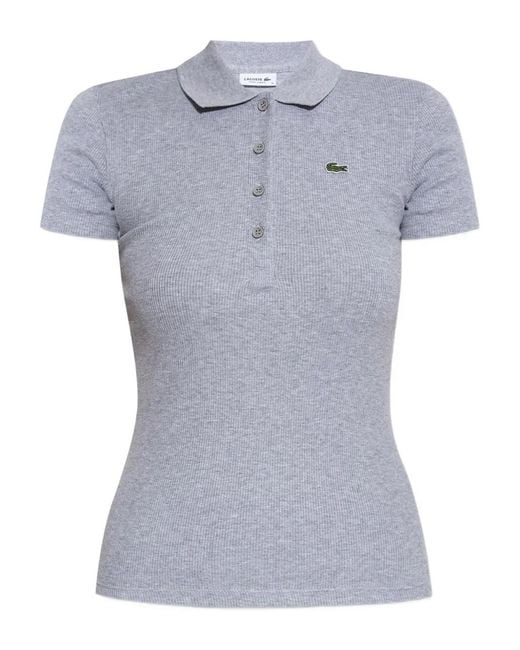 Lacoste Gray Ribbed Polo Shirt