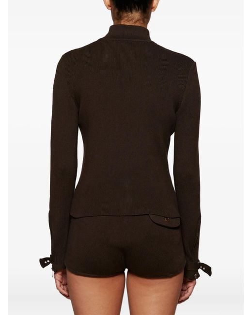Top A Coste Con Zip di Magda Butrym in Black