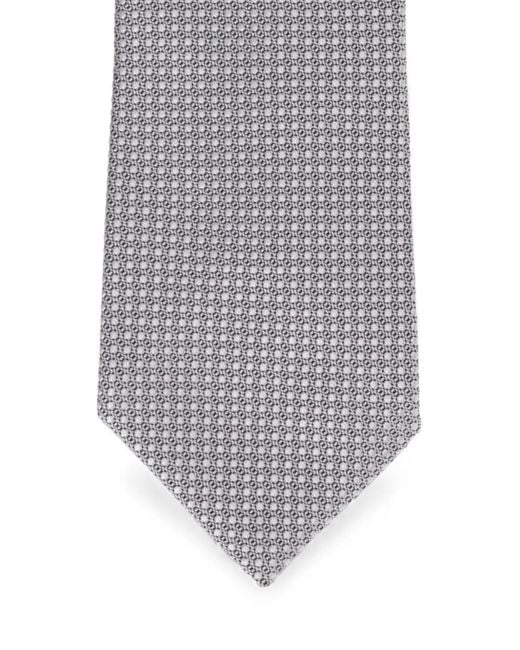Tom Ford Gray Geometric-Pattern Tie for men
