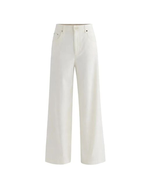 Erika Cavallini Semi Couture White Wide-Leg Trousers