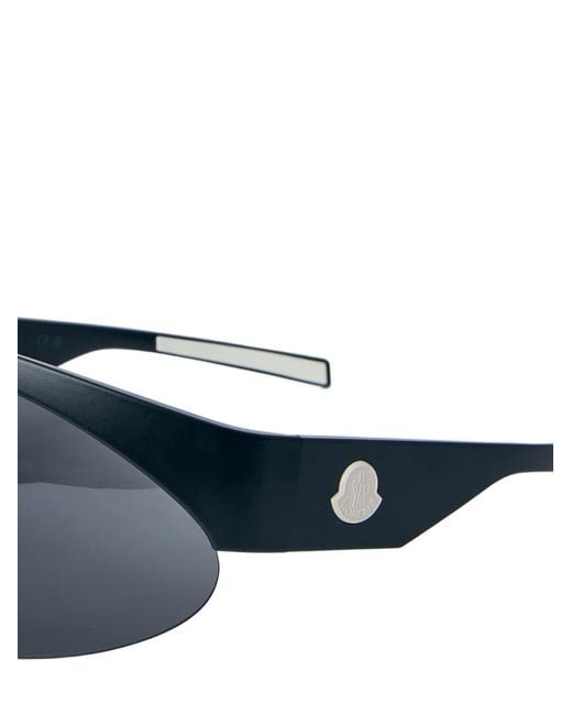 Moncler Blue Lunettes De Soleil Visor À Verre Unique