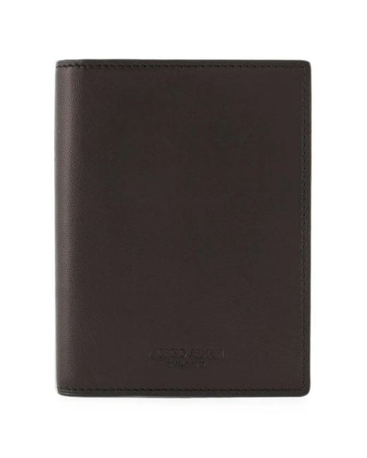 Giorgio Armani Black Logo-Debossed Bifold Cardholder