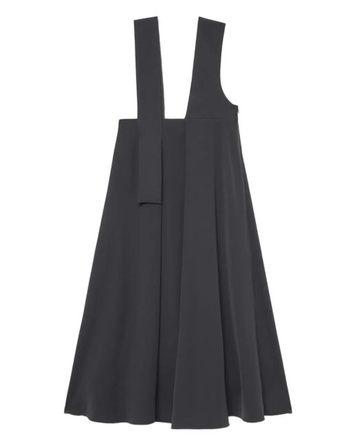 Robe Mi-Longue À Design Plissé Enfold en coloris Black