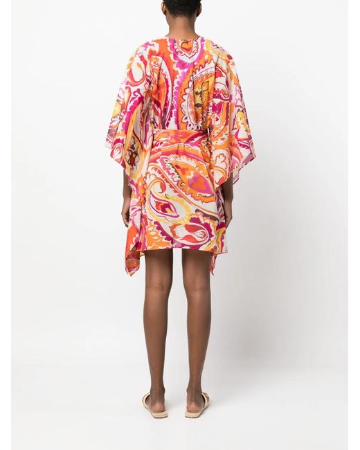 Twinset White Floral-Print Belted-Waist Dress