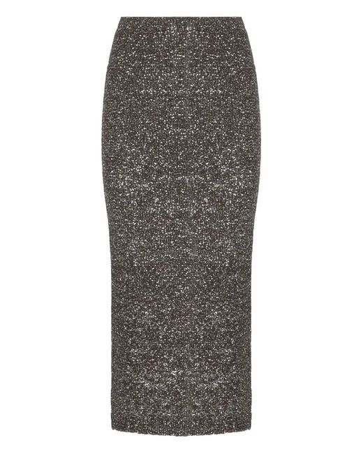 D.exterior Gray Jupe Mi-Longue À Taille Élastiquée